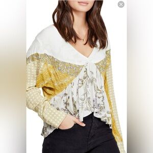 FREE PEOPLE ALOHA STATE OF MIND FLORAL CROPPED TOP